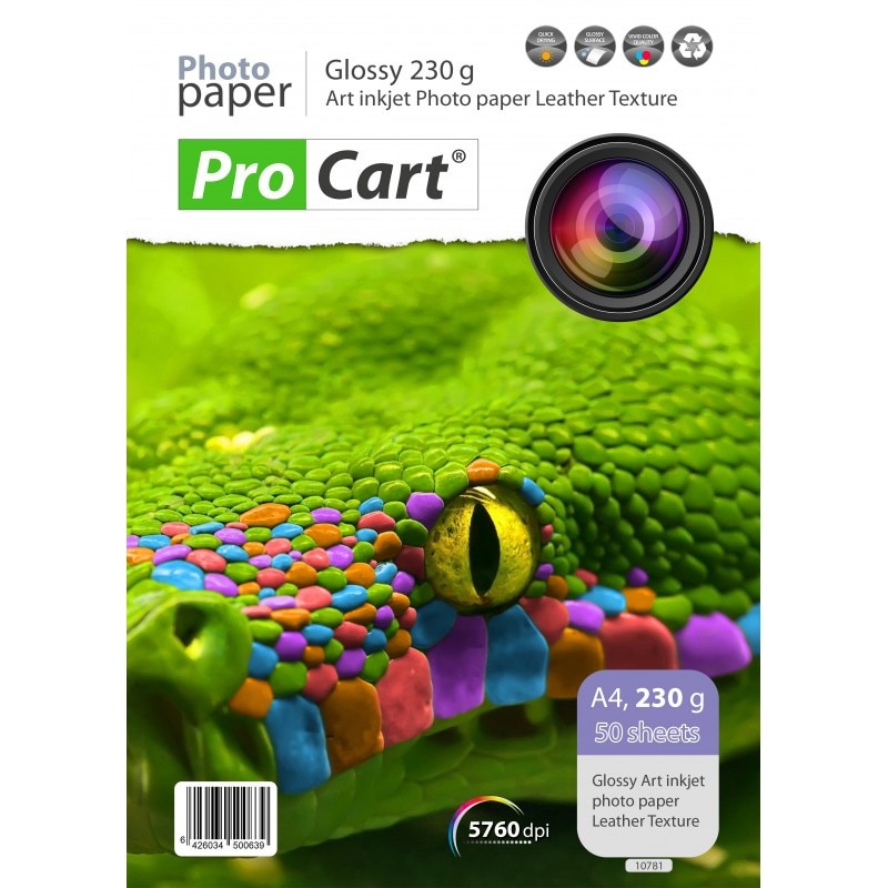 Hartie FOTO cu textura lucioasa de piele format A4 230 gr