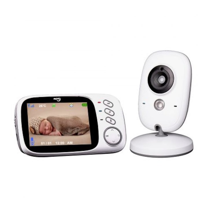 Система за видеонаблюдение за бебета Clear view IDL 63, Безжична връзка, Нощно виждане, Температурен сензор, Голям 3,2-инчов екран, Обратен разговор, Приспивни песни
