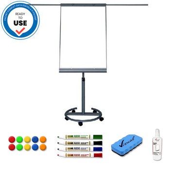 Pachet Flipchart magnetic VISUAL Mobil cu brate, 10 ani garantie, 70×100 cm + 1 set markere, burete, spray, magneti Pachet Flipchart magnetic VISUAL Mobil cu brate, 10 ani garantie, 70×100 cm + 1 set markere, burete, spray, magneti