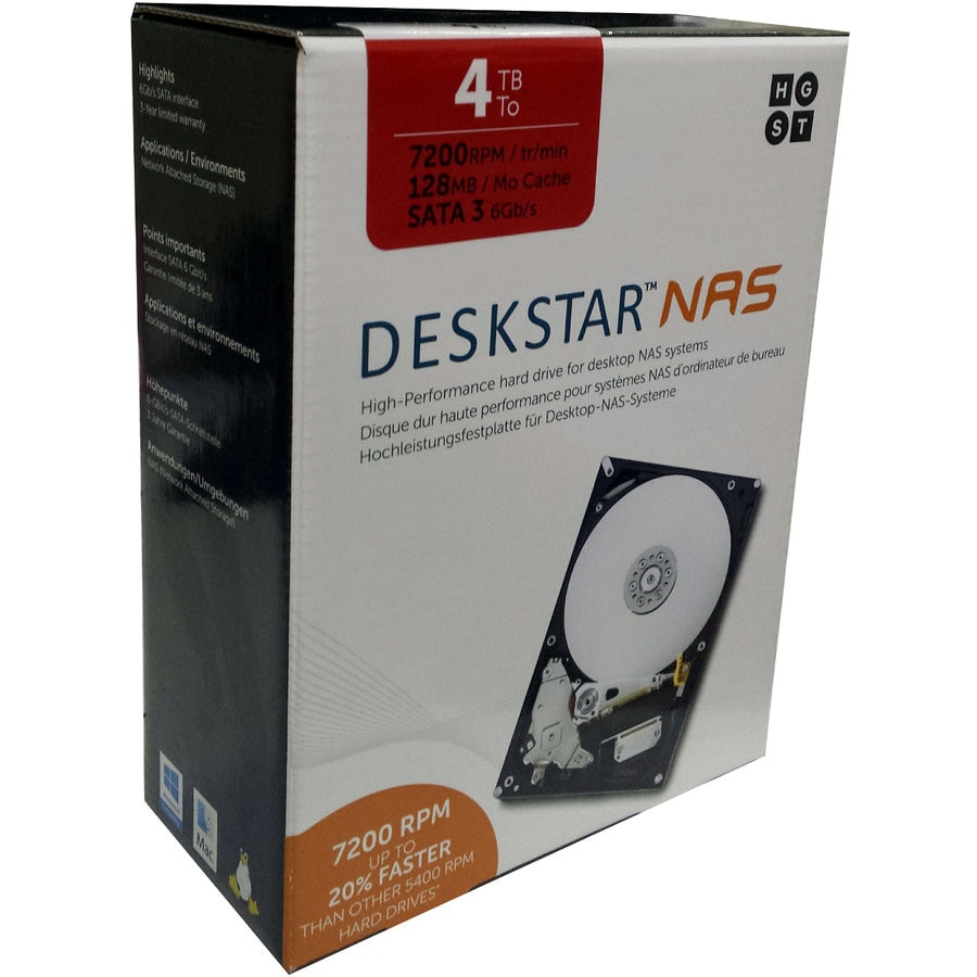HDD HGST DESKSTAR NAS 4TB, 7200rpm, 128MB cache, SATA III - eMAG.ro