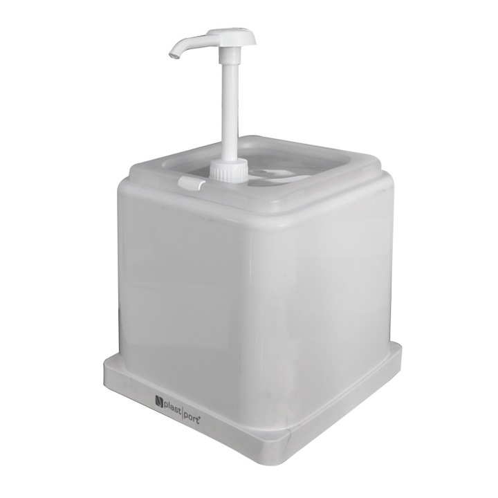 Контейнер с помпа за майонеза HORECANO, бял, 2.2L