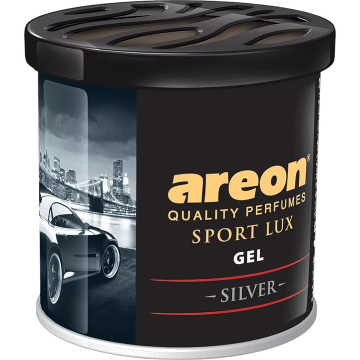 Ароматизатор консерва гел за автомобил Areon, Sport Lux, Silver, 1 брой