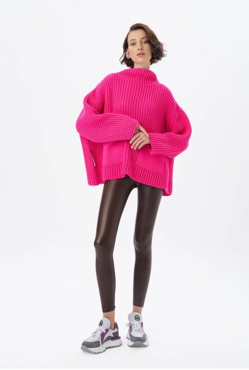 Pulover larg de dama VDR, Cyclamen, Ciklam