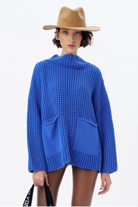 Pulover dama, VDR, Acril, Albastru, S/M