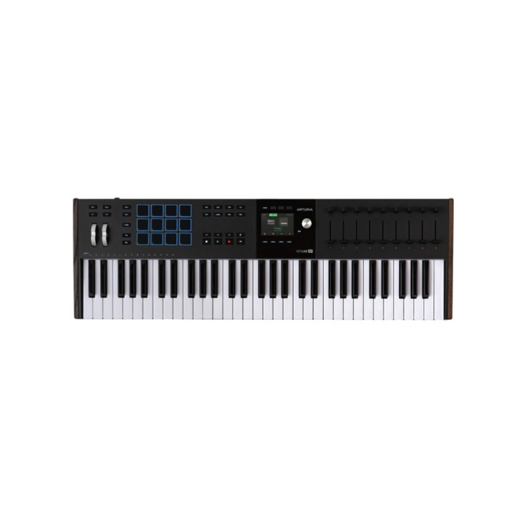 MIDI vezérlő, Arturia, KeyLab MK3 61, univerzális MIDI vezérlő 61 billentyűvel, Szoftver mellékelve, Fekete