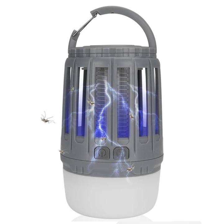 2 az 1-ben elektromos UV lámpa, szúnyogok és repülő rovarok ellen, otthoni vezérlés, hordozható, világítási funkció, vízálló, USB csatlakozás, zöld