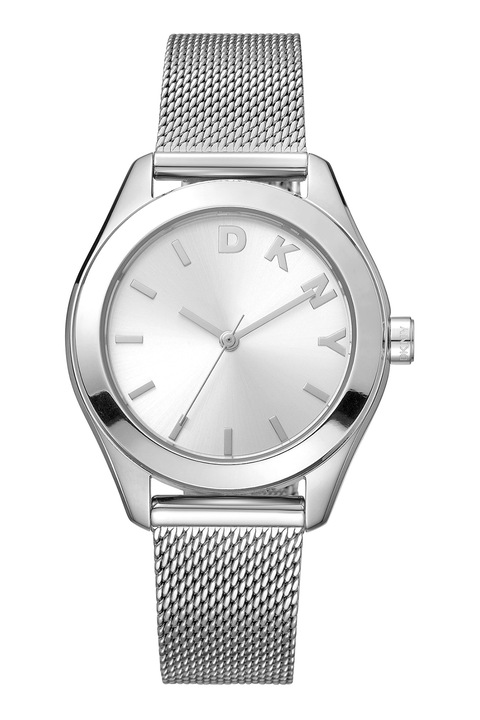 DKNY, Astoria logós karóra hálós szíjjal, Ezüstszín