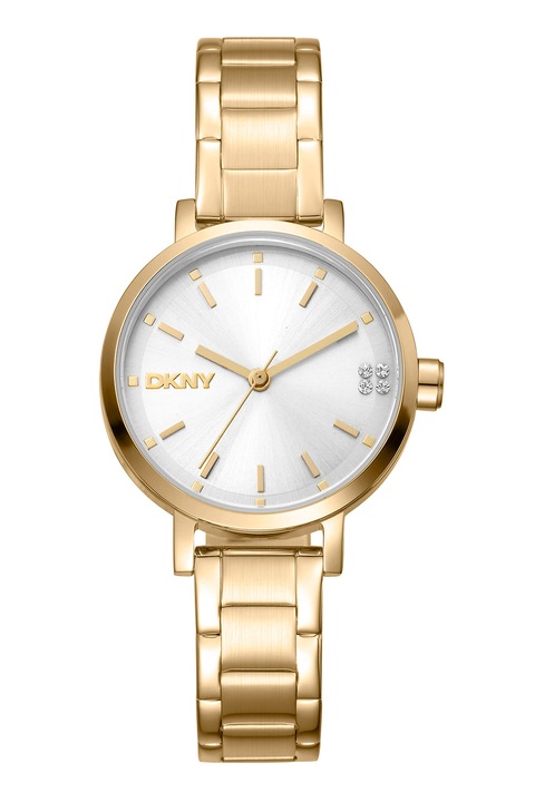 DKNY, Ceas quartz cu logo pe cadran, Auriu
