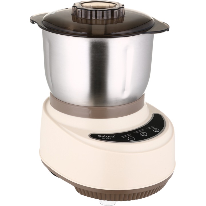Компактен кухненски робот Saturn ST-FP7180, 500W, 7L, Функции: смилане на месо, смилане на зеленчуци, месене на тесто, Купа от неръждаема стомана, Аксесоари: ножове за кълцане