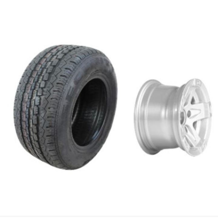 Roata Completa Janta Aliaj 6Jx10 ET -4 + Anvelopa Remorca Security 195/55 R10C 98N
