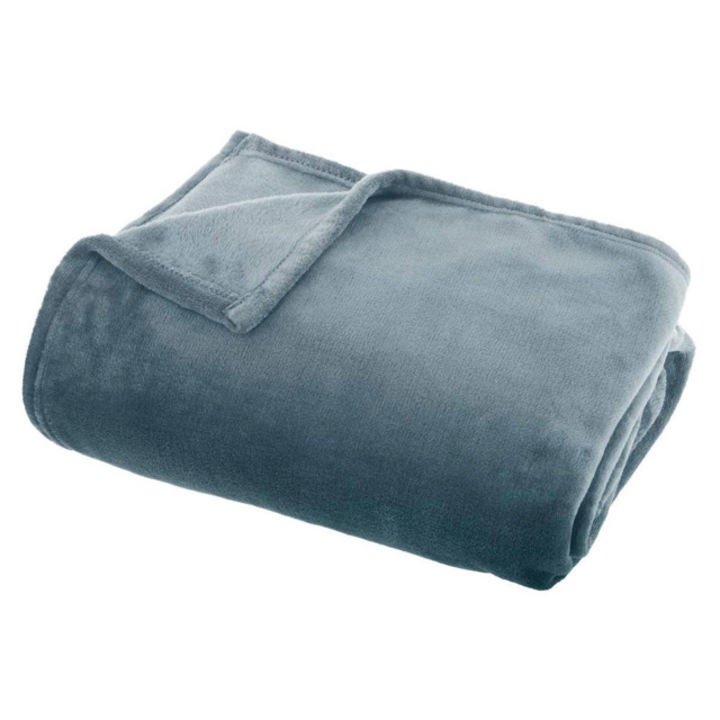 Плюшено одеяло FLANEL UNI, 130 x 180 см, синьо - синьо