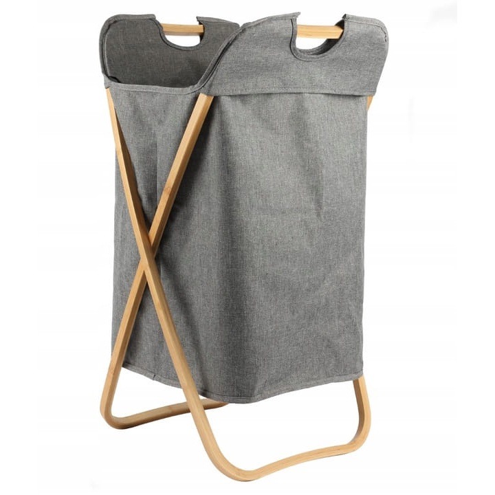Cos de depozitare/ rufe pliabil din bambus, 40x38x70cm