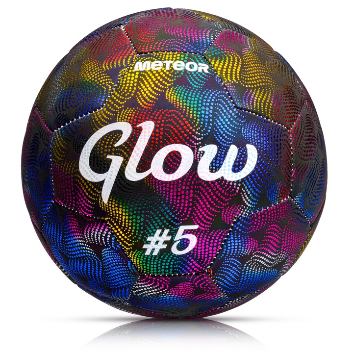Minge Fotbal, Meteor, Glow, Reflecta Lumina Cu Efect Flash, Durabila Si Usoara, Ideala Pentru Joc In Aer Liber Si In Sala, Design Spectaculos, Nu Necesita Incarcare Sau Baterii, Pentru Cadou Si Antrenament, Marimea 5
