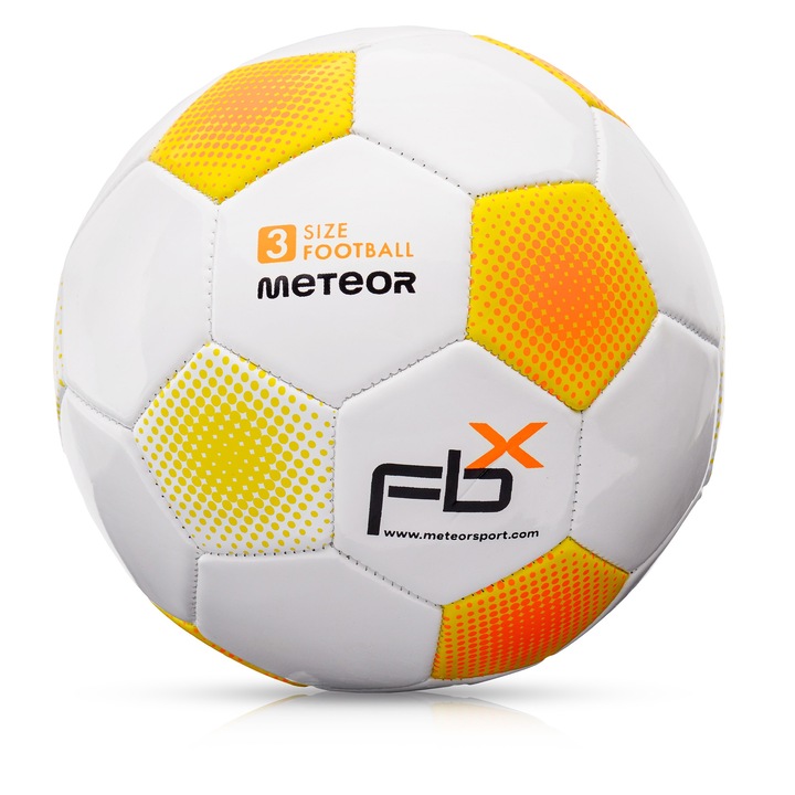 Minge Fotbal Antrenament, Meteor, FBX, 32 De Panouri, Control Si Traiectorie Excelente, Rezistenta La Intemperii, Ideala Pentru Joc Recreativ Si Antrenamente Pe Iarba, Camera Durabila Din Latex, Alb