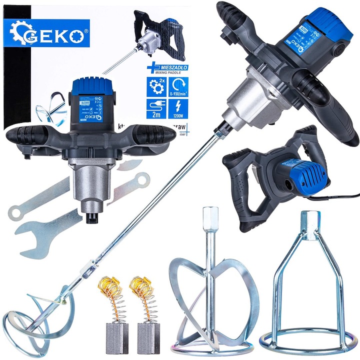 Elektromos keverő festék/habarcshoz, 1200 W, 2 sebesség, Geko G80210