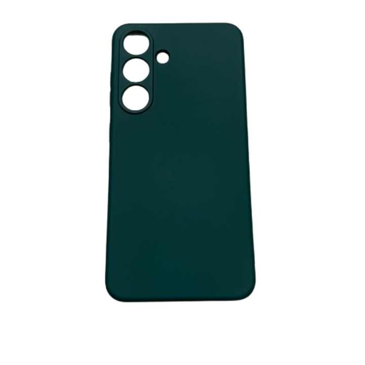 Мек калъф TPU Velvet, съвместим с Samsung Galaxy S25, тъмно зелен