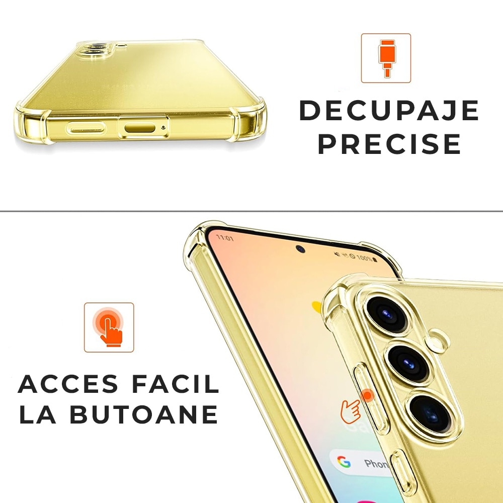 Husa pentru Samsung S25 Plus DaDen Antishock, Ultra Protection, Protectie colturi, Anti soc, Rezistenta la impact, Transparenta