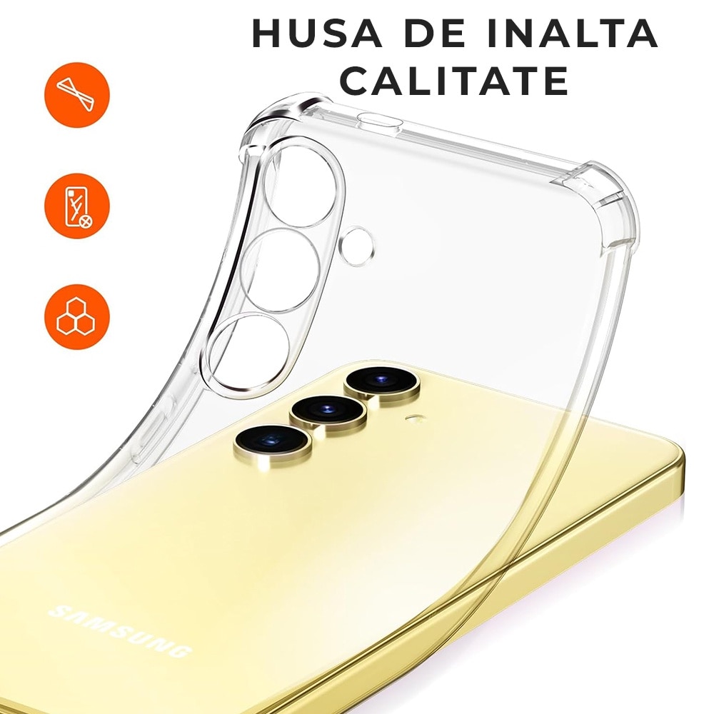 Husa pentru Samsung S25 Plus DaDen Antishock, Ultra Protection, Protectie colturi, Anti soc, Rezistenta la impact, Transparenta