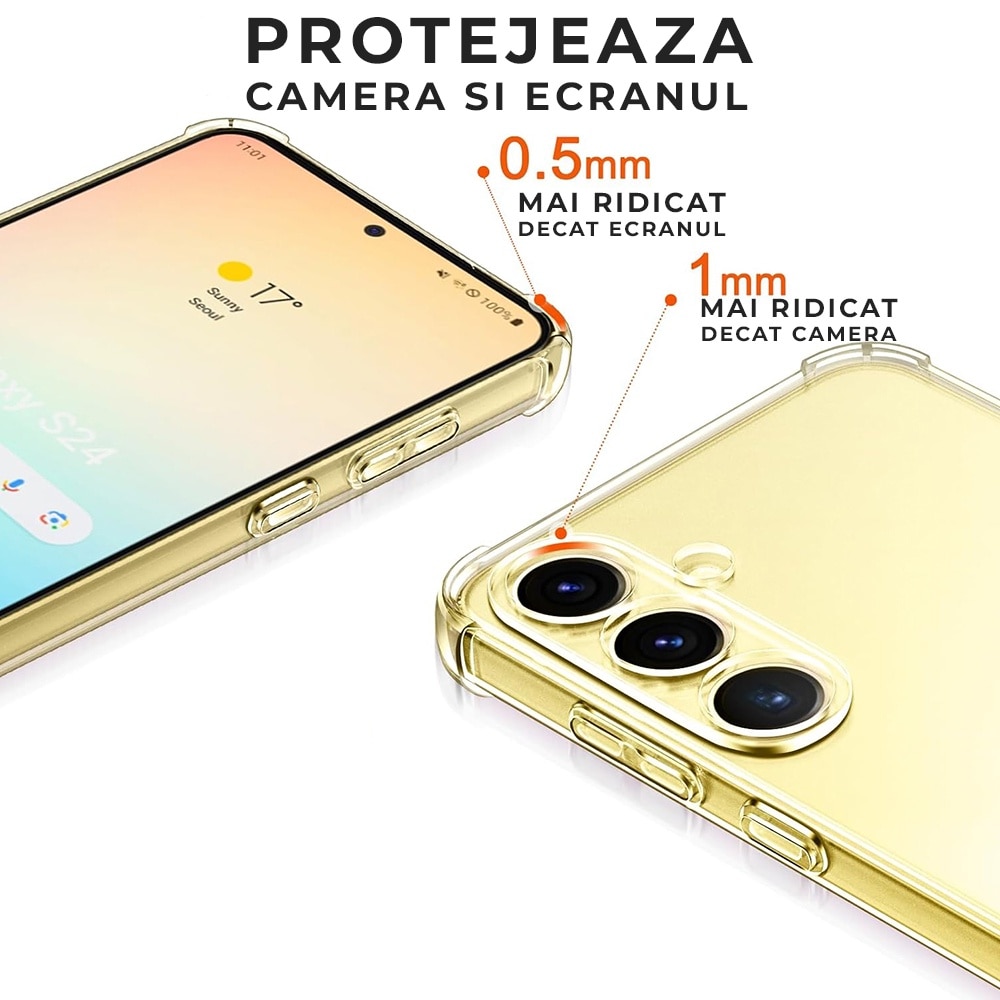 Husa pentru Samsung S25 Plus DaDen Antishock, Ultra Protection, Protectie colturi, Anti soc, Rezistenta la impact, Transparenta