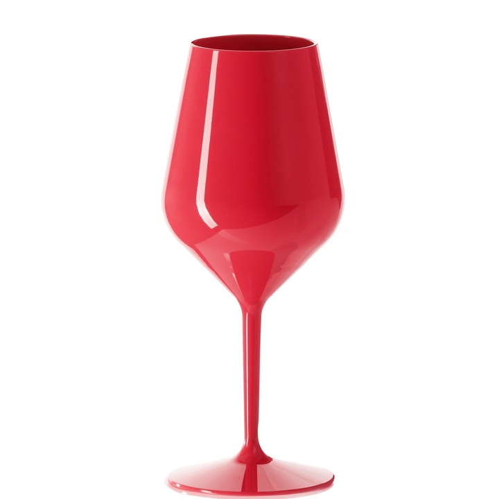 Pahar vin, incasabil, Gold Plast, 470 cc, rosu, 1 buc/set, Tritan, reutilizabil