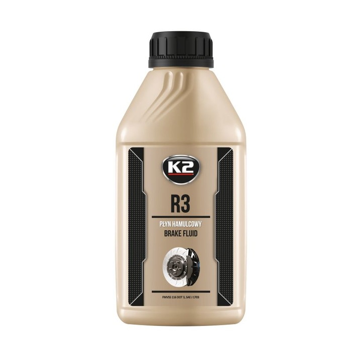 Спирачна течност K2 R3/DOT 500ml, високотемпературни характеристики, защита срещу корозия