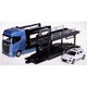 Scania 770 Transporter és Porsche Macan fehér autómodell - 1/43 Bburago