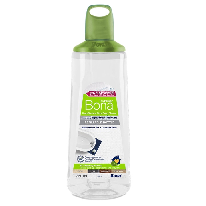 Bona OxyPower tisztító tartály extra erős tiszítószer kőhöz, laminált és SPC padlóhoz 0,85l