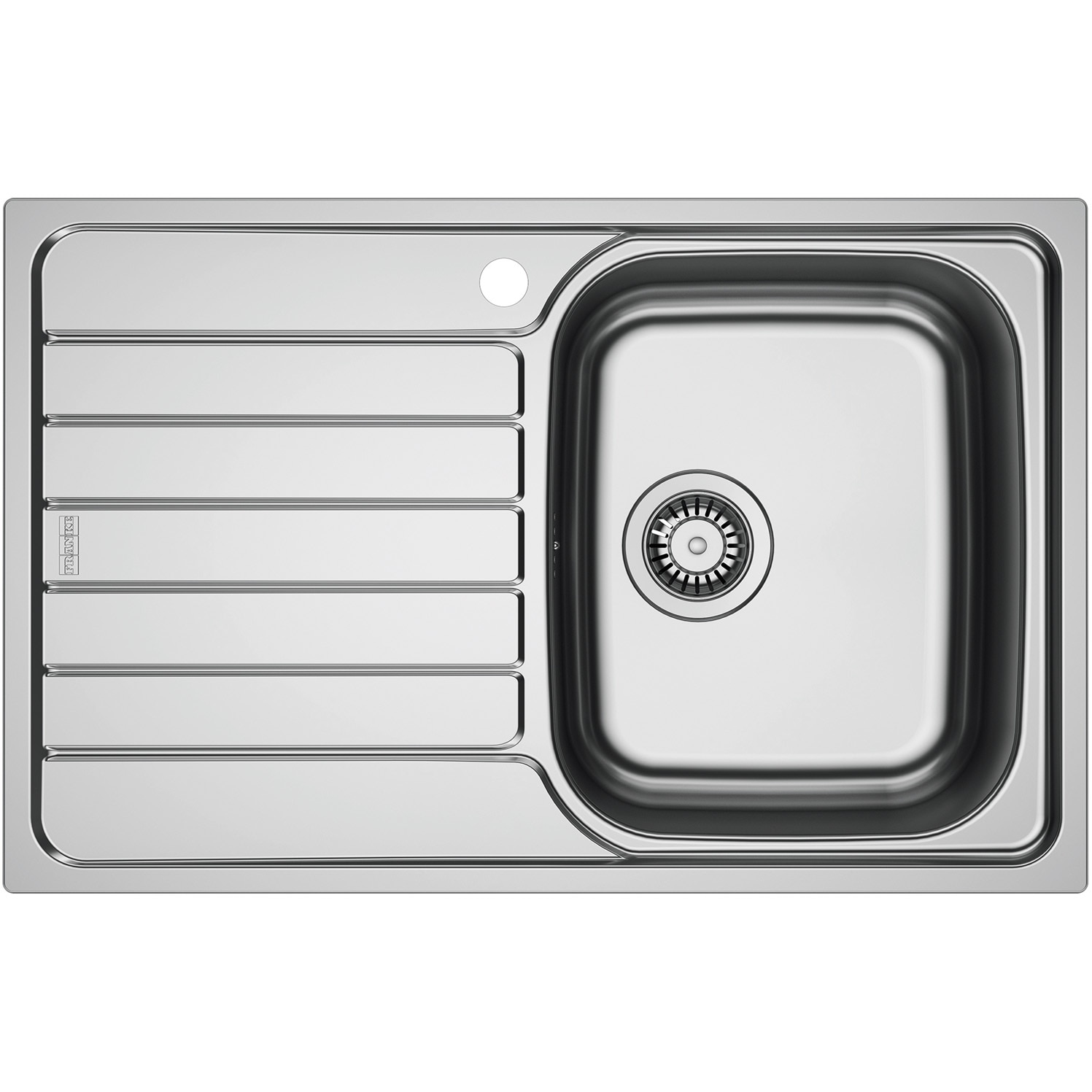 Chiuveta bucatarie inox Franke SKL 611-78/50 ST, dreptunghiulara, 1 cuva si picurator pe partea stanga, 78x50x15 cm, adancime cuva 15 cm, Inox dekor