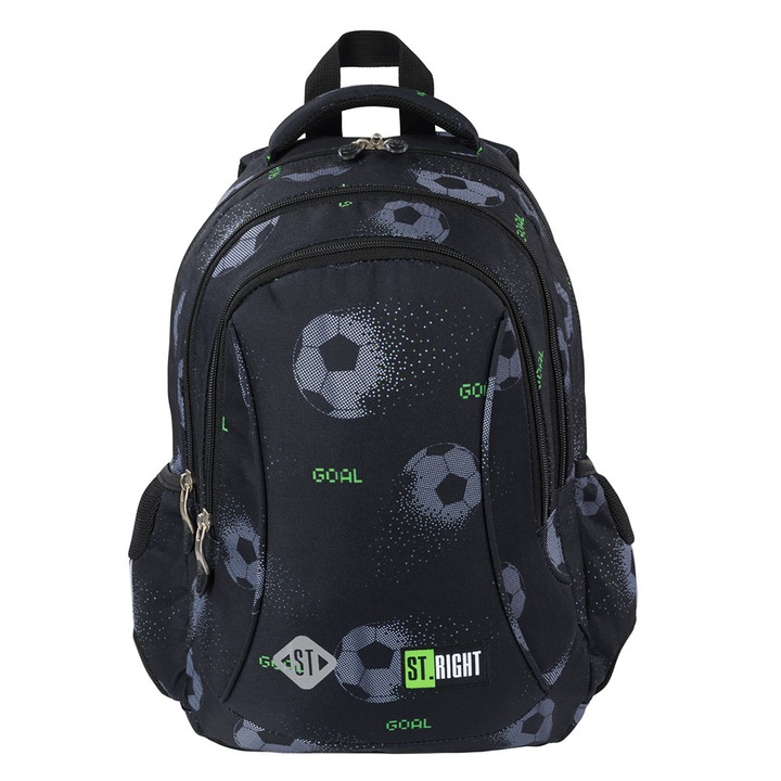 Ghiozdan clasele I-IV, 3 compartimente, Majewski, Gama St. Right, Colectia Pixel Soccer 2025, BP-26