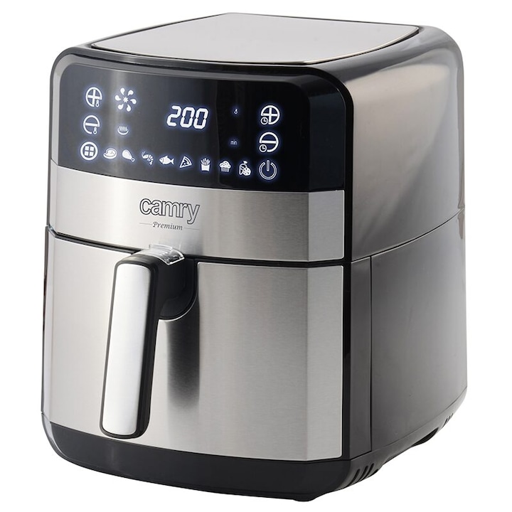 Friteuza cu aer cald Techwood TFR-806SHD, 8L, 1700W, 8 programe, pana la 200°c