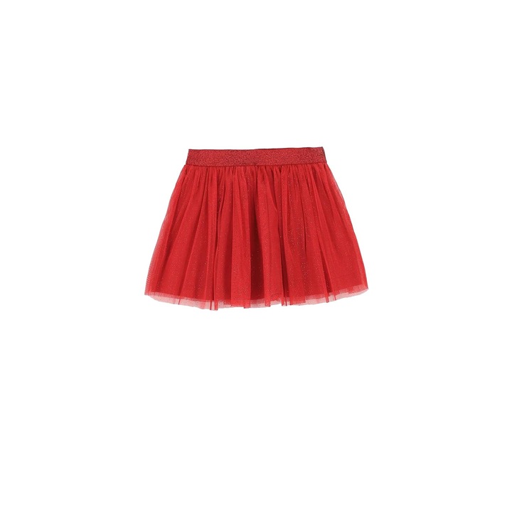 Пола за момиче, Coccodrillo, разкроен модел, ластик, полиестер, червена, 92 СМ