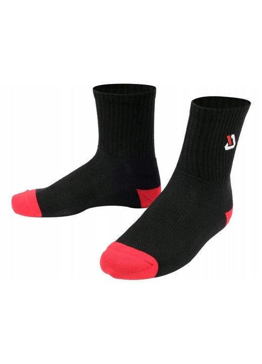 Set 3 perechi sosete dama Yato, bumbac/poliester/elastan, negru/rosu