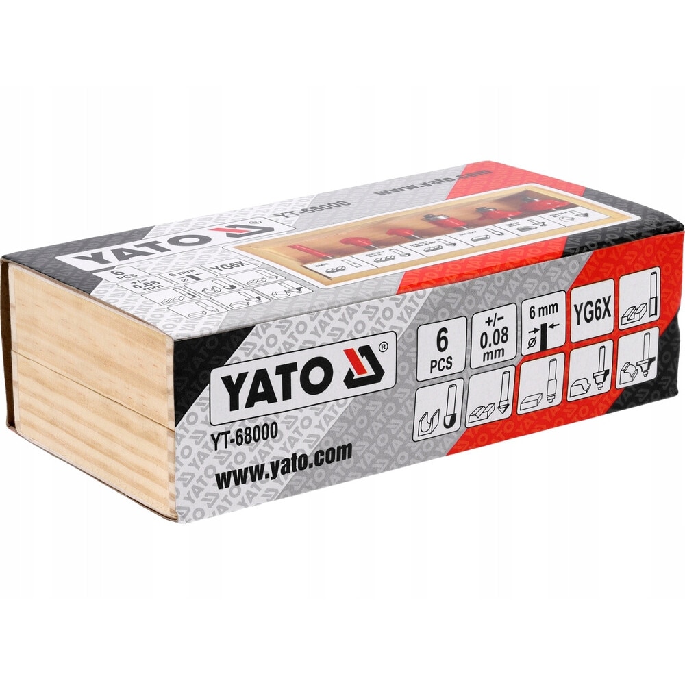 Set freze pentru lemn, Yato, 6 mm, 6 bucati, tungsten YG6X
