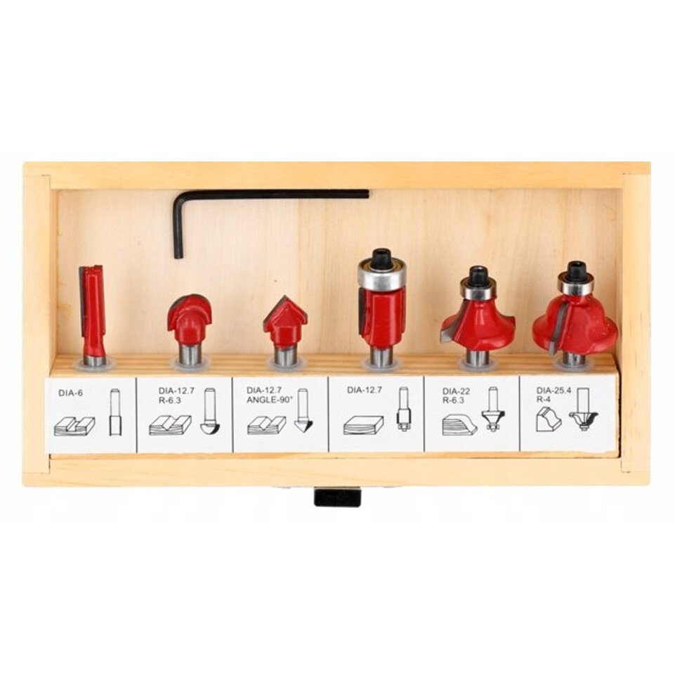 Set freze pentru lemn, Yato, 6 mm, 6 bucati, tungsten YG6X