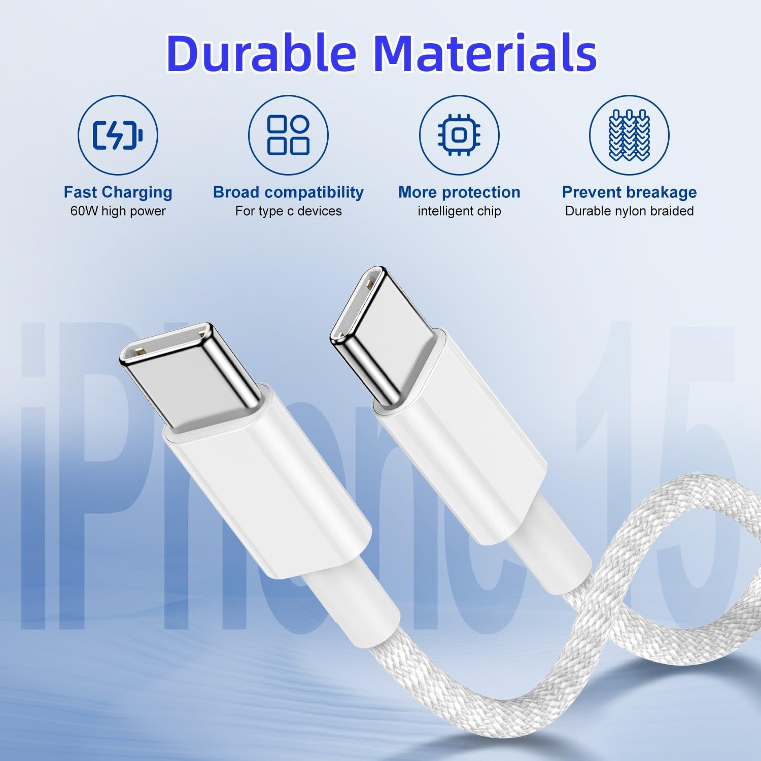 Cablu Date si Incarcare, Fast Charge 60W, USB TypeC la USB TypeC