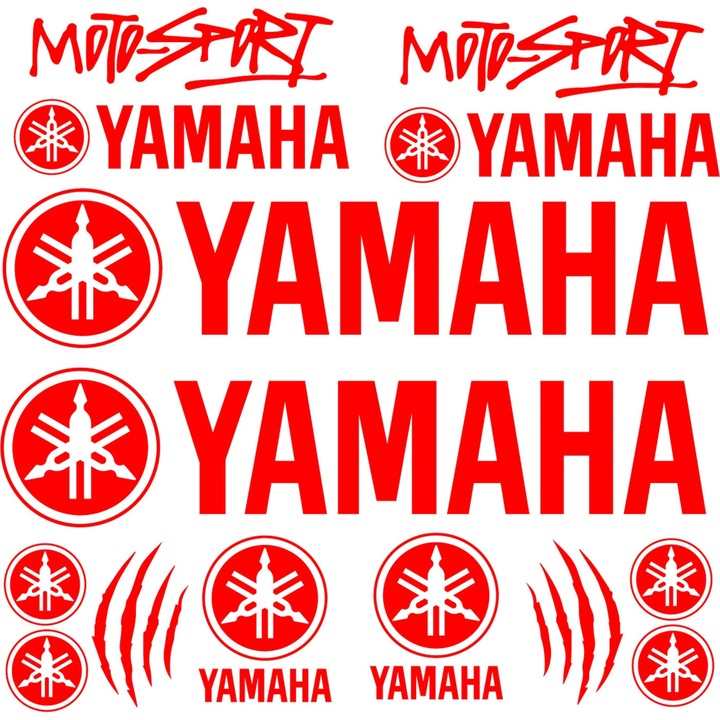 Yamaha MotorSport matricakészlet, piros motoros matrica