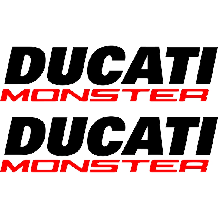 DUCATI Monster matricakészlet 2db matrica, 26cmx6cm, fekete-piros