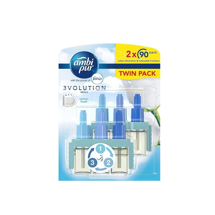 Ambi Pur 3Volution Cotton Flower електрически освежител за въздух 2x20 ml