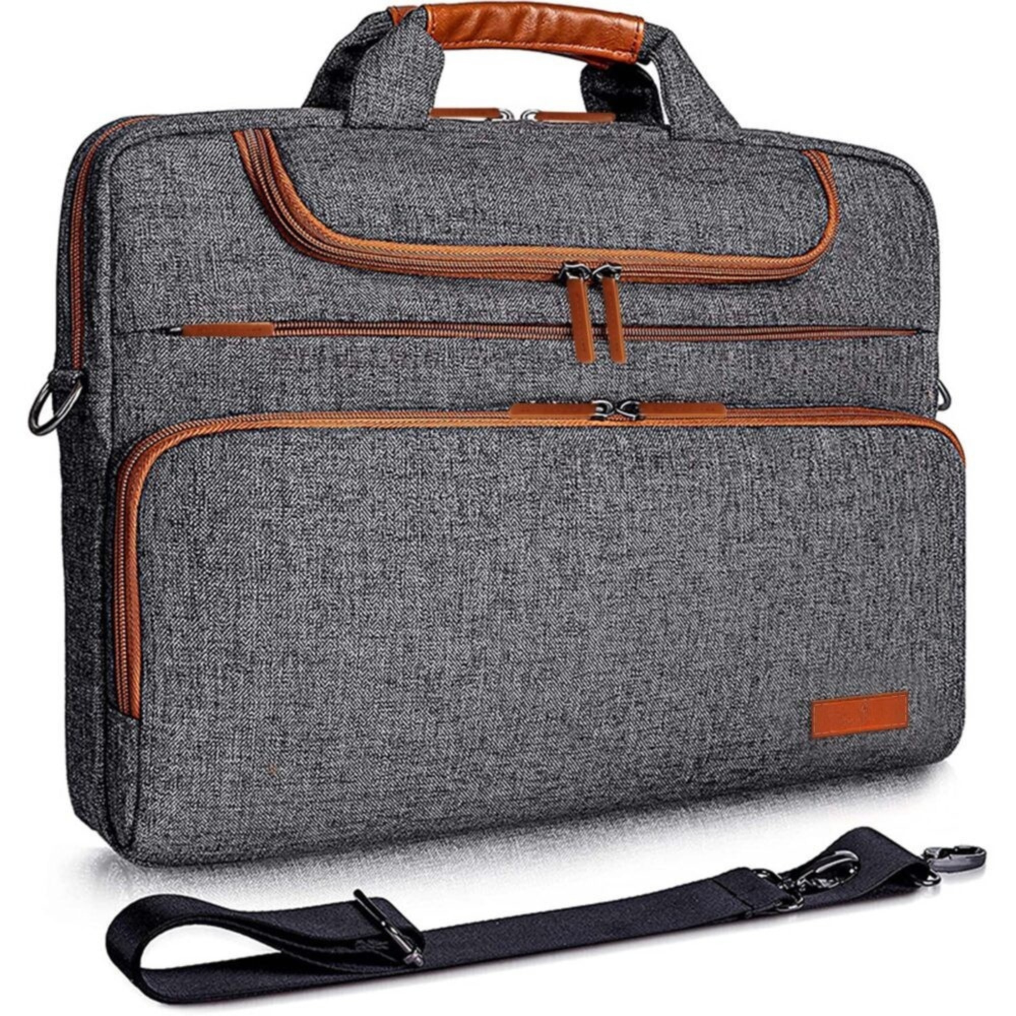Geanta Universala VarioShop®, pentru Laptop 15.6 inch, Sistem Prindere Valiza, Design Elegant, Rezistenta la Apa, Compatibila laptop Apple MacBook, Asus, Acer, Dell, Huawei, 39 x 28 cm, Gri