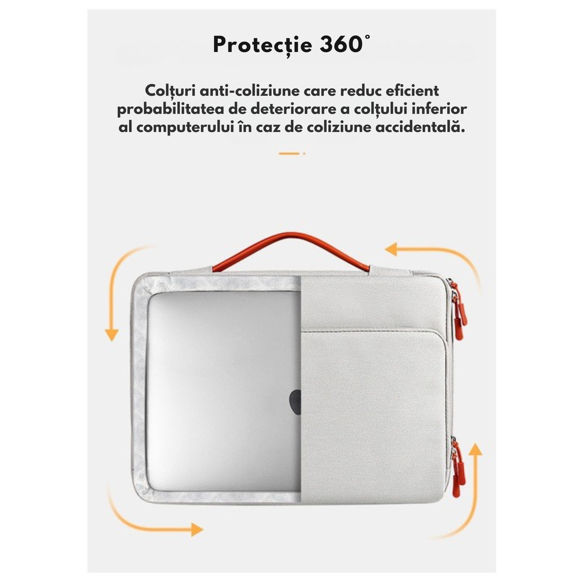 Geanta Universala VarioShop®, pentru Laptop 13 - 15.6 inch, Sistem Prindere Valiza, Design Elegant, Rezistenta la Apa, Compatibila laptop Apple MacBook, Asus, Acer, Dell, Huawei, Dimensiune 37 x 28 cm, Gri