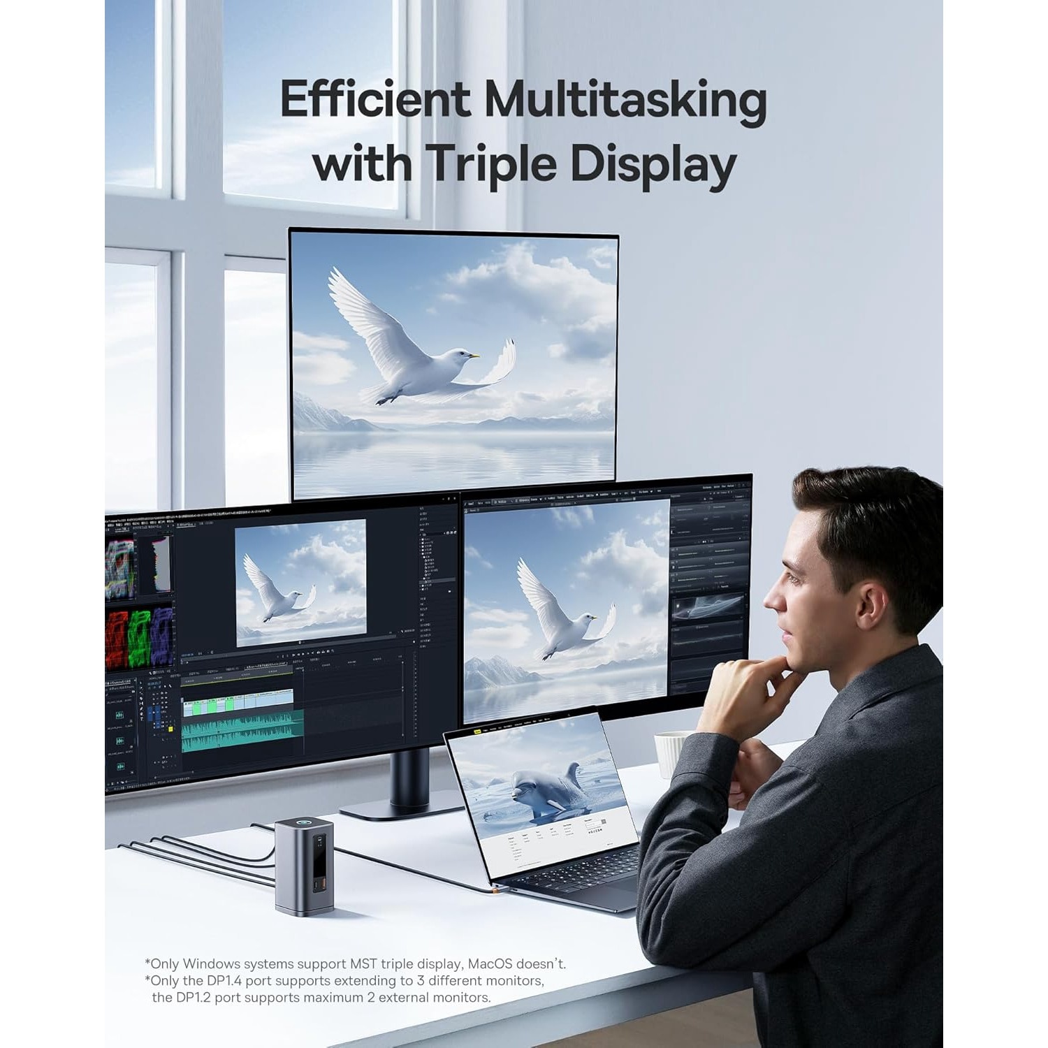 11 в докинг станция, разширение до монитора, с бутон за