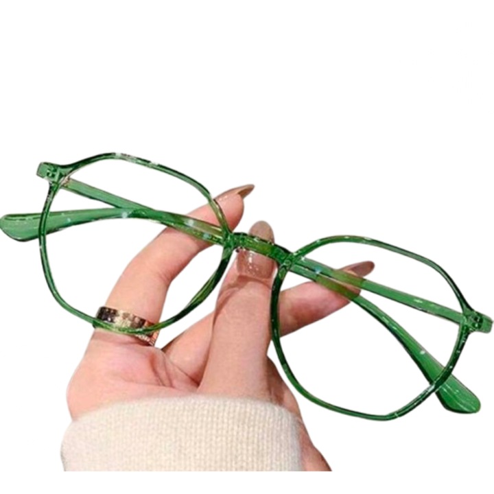 Ochelari de vedere pentru citit, protectie calculator, ecran telefon, televizor, gaming, anti lumina albastra, culoare verde, dioptrie +1.00