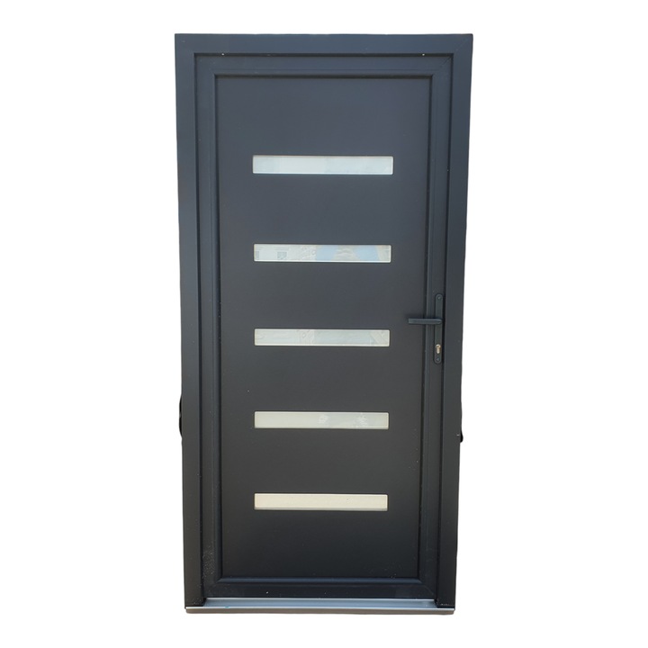 Usa termopan de intrare Antracit Gri, 100x200, Balamale reglabil, dreapta vazut din interior