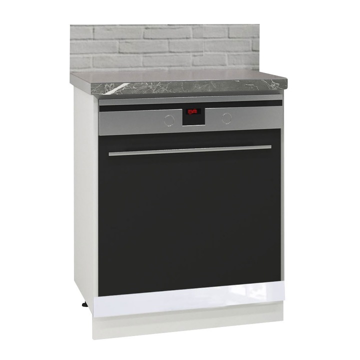 Corp bucatarie inferior MDF vopsit ultralucios, cuptor, Badenmob, seria IRIS, 60.02x50x78cm, Alb