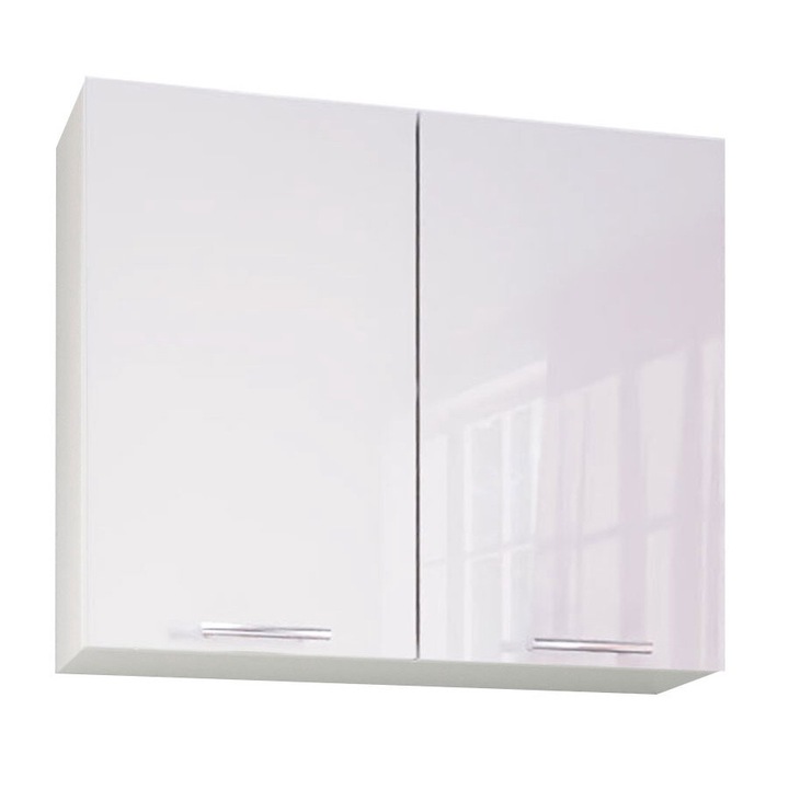 Corp bucatarie superior MDF vopsit ultralucios, Badenmob, seria IRIS, 80x68x32cm, Alb