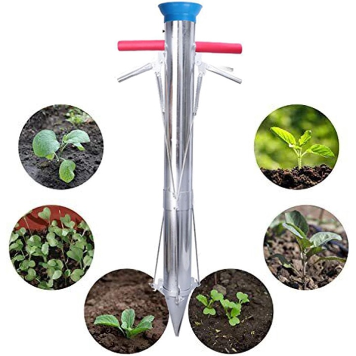 Plantator manual de rasaduri cu 2 manere: rosii, castraveti, capsuni, ardei, vinete