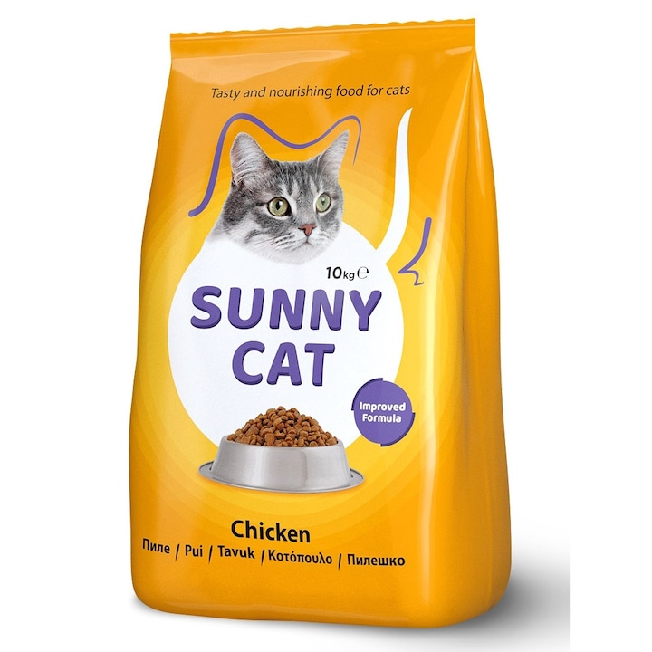 Sunny Cat Chicken пълноценна суха храна за възрастни котки - с пиле, 10 кг