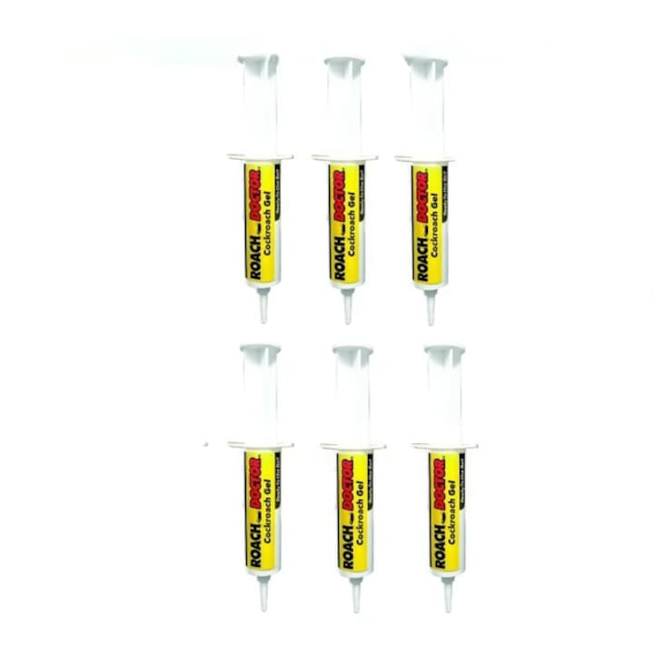 Pachet 6x Insecticid tip seringa, gel solutie antigandaci RoachDoctor + Solutie Doctor Roach impotriva gandacilor, tip gel in seringa, eficienta maxima