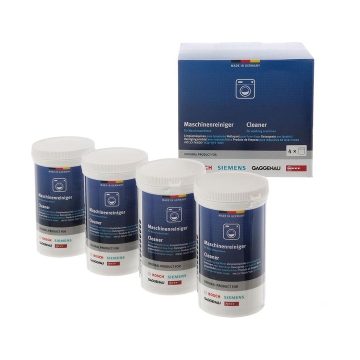 Комплект 4 х 200гр гранулиран прах за почистване на перални, BOSCH 00311928