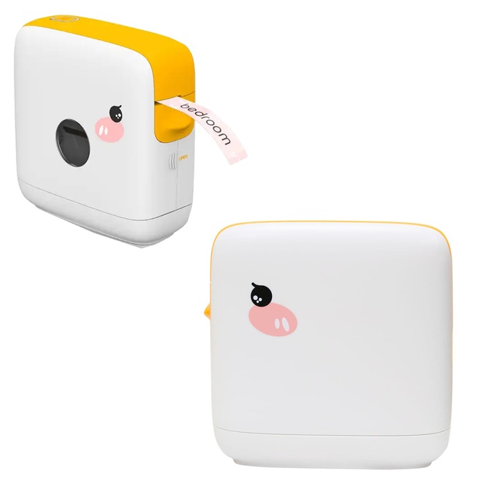Masina de etichetat pentru imprimarea etichetelor autoadezive, transfer termic, 180 dpi, modul Bluetooth, ideal pentru copii, taietor automat, capacitate de a crea etichete pe telefon, pentru fiecare casa, HDWR MarkMate-210